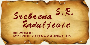 Srebrena Raduljević vizit kartica